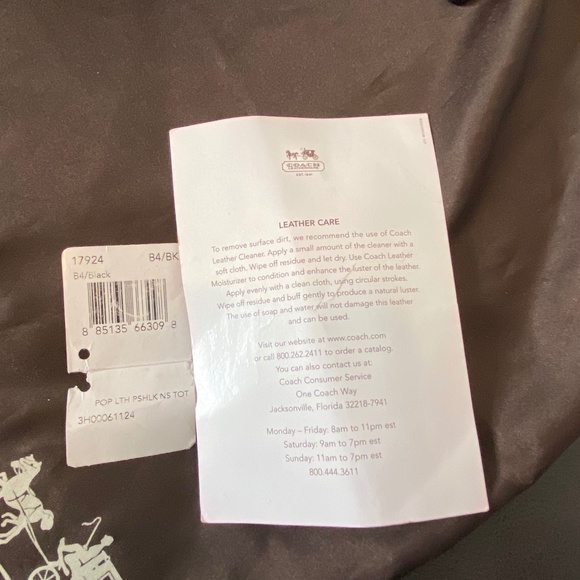 Coach Poppy 17924 Camelia Leather Pushlock Tote - Picture 15 of 15